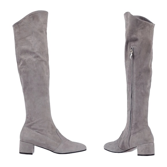 L’Autre Chose Grey Suede Over the Knee High Boots - Picture 2 of 5